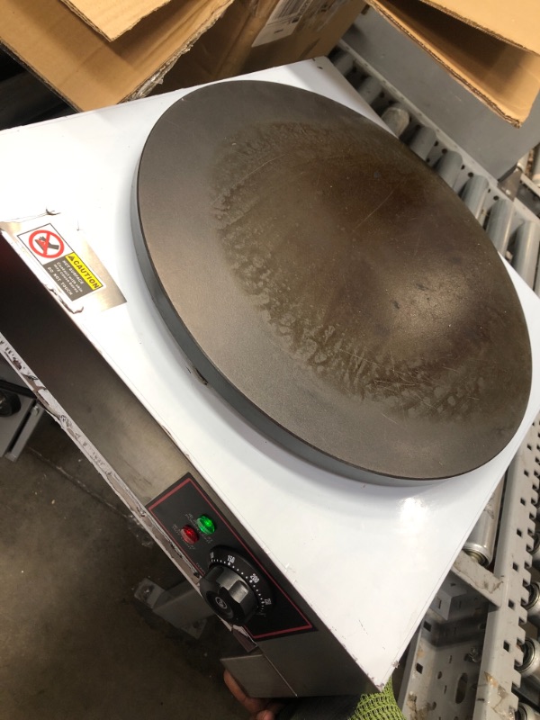 Photo 2 of 110V Commercial 16-Inch Electric Crepe Maker with A Drawer Type Warmer,Nonstick Crepe Pan Single Hotplate with Adjustable Temperature Control for Roti, Tortilla, Eggs, BBQ,(Electric/with Plug)