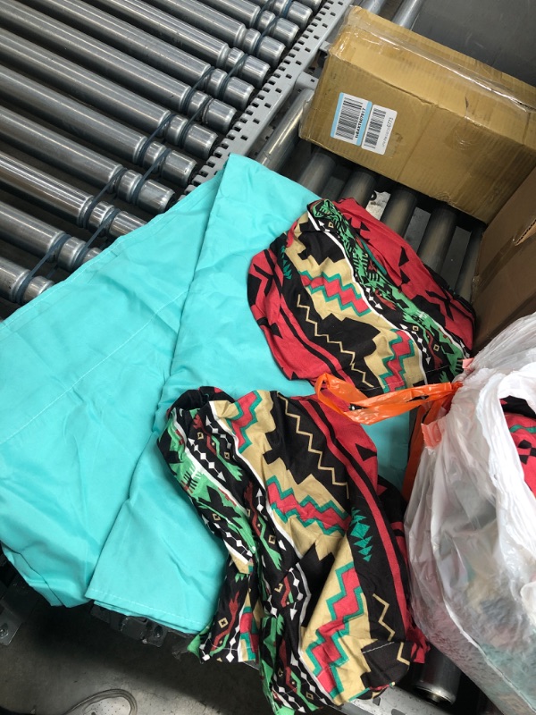 Photo 2 of Flysheep Boho Bed in a Bag 7 Pieces Queen Size, Colorful Bohemian Tribal Comforter Set with Teal Sheet Set for All Season(1 Comforter, 1 Flat Sheet, 1 Fitted Sheet, 2 Pillow Shams, 2 Pillowcases) Color-bohemian Queen-7pieces