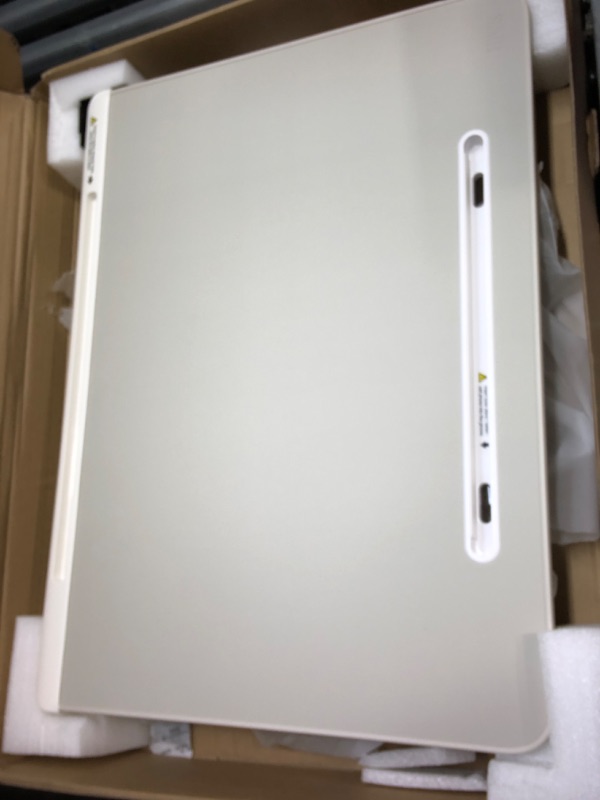 Photo 1 of Laptop Bed Tray Table, SAIJI Adjustable Bed Desk for Laptop, Foldable Laptop Stand with Storage Drawer for Eating, Working, Writing, Gaming, Drawing (Khaki Gray, X-Large) Khaki Gray Table