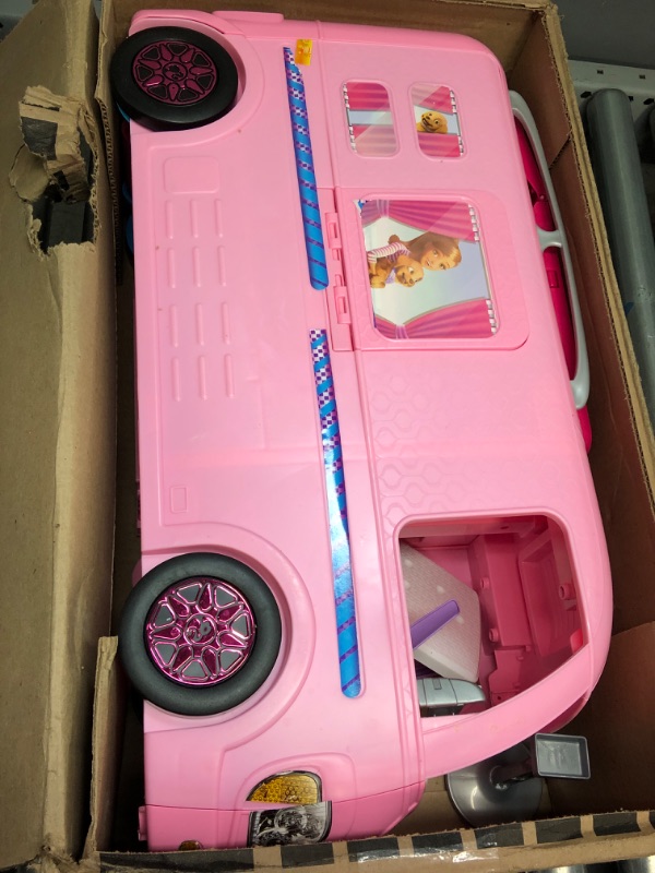 Photo 2 of Barbie Camper Playset With Barbie Accessories, Pool And Furniture, Rolling Vehicle With Campsite Transformation??? [Amazon Exclusive]