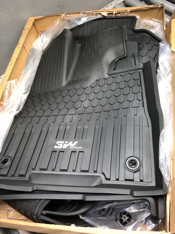 Photo 2 of 3W Floor Mats Fit Toyota Sienna 2021-2023 (Only for 8 Seat), TPE All Weather Custom Fit Floor Liner for Toyota Sienna 1st, 2nd and 3rd Row, Black (Only for 8 Seater) 1-3Row Mats