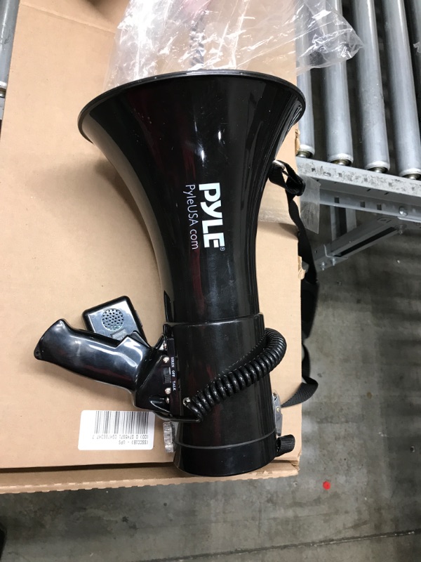 Photo 2 of ***INOPERABLE WITHOUT CORD, NEEDS CORD***Pyle Megaphone Speaker PA Bullhorn with Built-in Siren 50 Watts & Adjustable Volume Control Ideal for Football, Baseball, Hockey, Cheerleading Fans & Coaches or for Safety Drills - PMP53IN