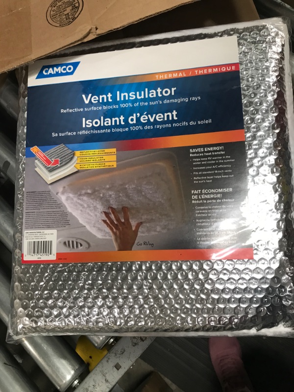 Photo 3 of Camco RV Vent Insulator and Skylight Cover with Reflective Surface, Fits Standard 14 x 14 Inch Vents (45192)