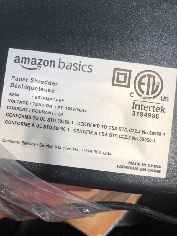 Photo 2 of Amazon Basics 12-Sheet Cross-Cut Paper and Credit Card Home Office Shredder 12 Sheet Shredder