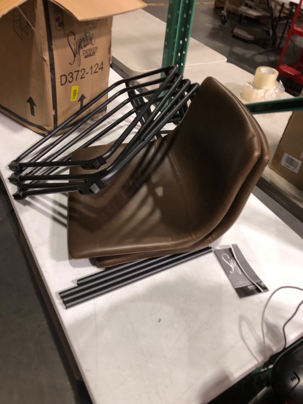 Photo 1 of ***MISSING HARDWARE***
Signature Design by Ashley Centiar 24" Counter Height Modern Bucket Barstool 2 Count, Brown