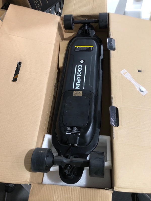 Photo 3 of ***PARTS ONLY*** COOL&FUN Electric Skateboard with Remote, 400W Brushless Motor, 3 Speed Adjustment, Load up to 265 Lbs, Electric Longboard for Adults & Teens Black-02
