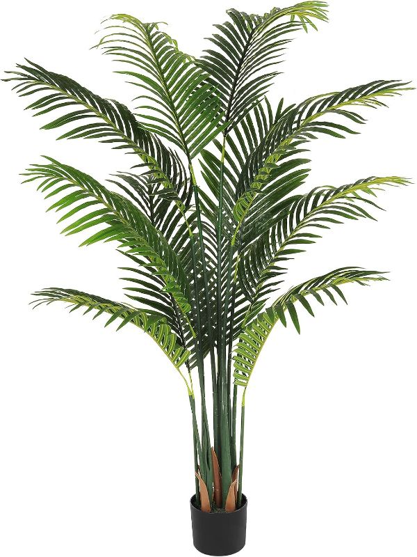 Photo 1 of 
VIAGDO Artificial Palm Tree 5ft Tall Fake Palm Tree Decor with 11 Detachable Trunks Faux Tropical Palm Silk Plant Feaux Dypsis Lutescens Plants in Pot for...