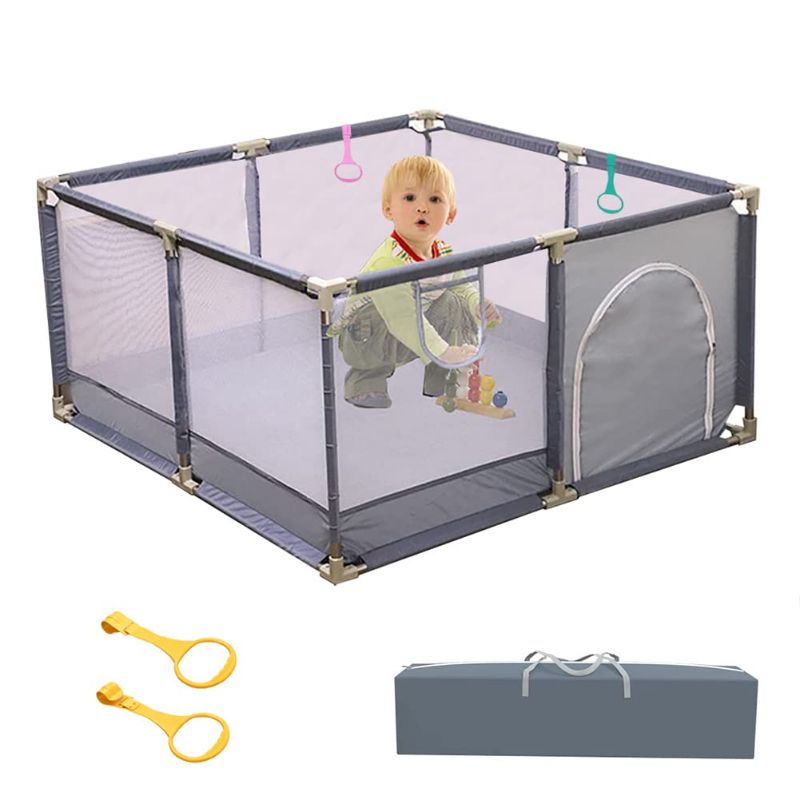 Photo 1 of 
Baby Playpen, 47 x 47 inches Large Playard with Gate for Toddlers, Kids Safety Play Center Yard, Indoor & Outdoor Activity Center for Babies Infants
Color:Grey
Size:47.2 *47.2 *25.6in