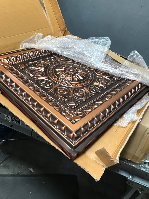 Photo 2 of 
uDecor Marseille Antique Copper 2 ft. x 2 ft. Lay-in or Glue Up Ceiling Tile - Box of 10
Size:2x2