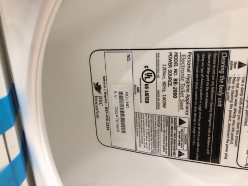 Photo 6 of *NEW* Bio Bidet Bliss BB2000 Round White Smart Toilet Seat, Premier Class, Unlimited Warm Water, Vortex Wash, Bidet Seat w /Remote Control Round Wireless Remote