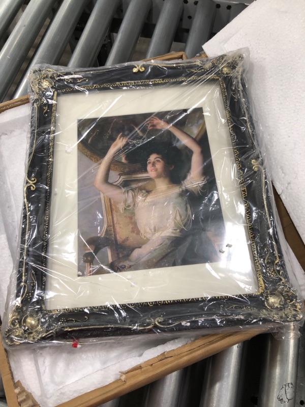 Photo 2 of 11x14 Picture Frames Matted for 8x10 Photo, Baroque Style Picture Frame 11x14, Table Top and Wall Mounting, Black 11x14 Black01