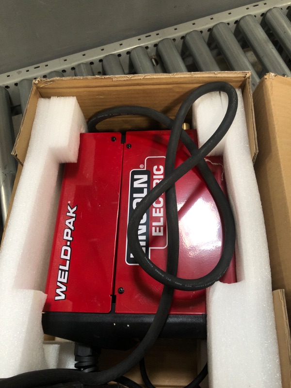 Photo 3 of Lincoln Electric 90i MIG and Flux Core Wire Feed Weld-PAK Welder, 120V Welding Machine, Portable w/Shoulder Strap, Protective Metal Case, Best for Small Jobs, K5256-1 MIG and Flux-Cored Welder