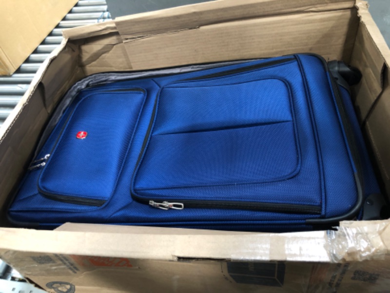 Photo 2 of *MINOR TEAR SEE PHOTO*
SwissGear Sion Softside Expandable Roller Luggage, Blue, Checked-Large 29-Inch