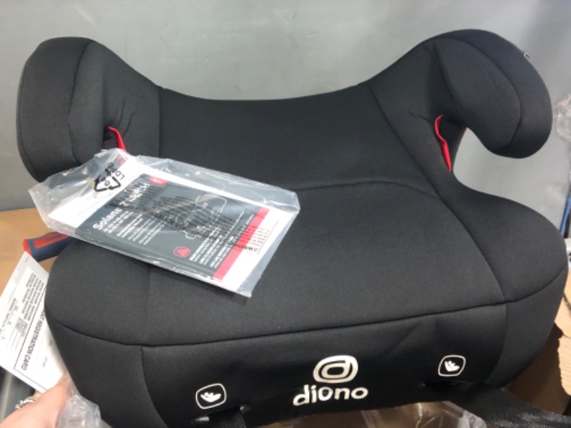 Photo 2 of Diono Solana 2 XL, Dual Latch Connectors, Lightweight Backless Belt-Positioning Booster Car Seat, 8 Years 1 Booster Seat, Black 2019 LATCH Connect Single Black