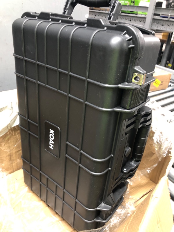 Photo 2 of Koah Weatherproof Wheeled Plastic Hard Case with Customizable Foam, Retractable Handle, and Trolley Wheels (22.0" x 14.0" x 9") for Cameras, Drones, and Gear