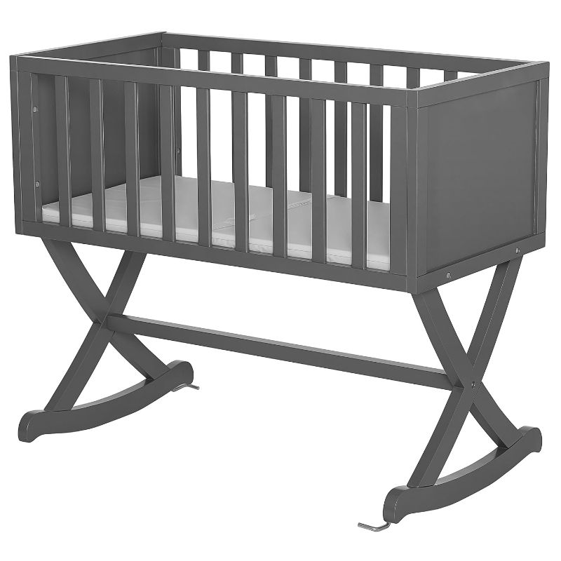 Photo 1 of Dream On Me Luna/Haven Cradle, Steel Grey , 37x19x31.5 Inch (Pack of 1)
