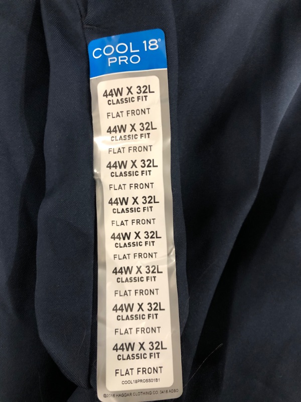 Photo 1 of Haggar Men's Cool 18 Pro Classic Fit Flat Front Pant-Regular and Big & Tall Sizes 44W x 32L Navy - Bt