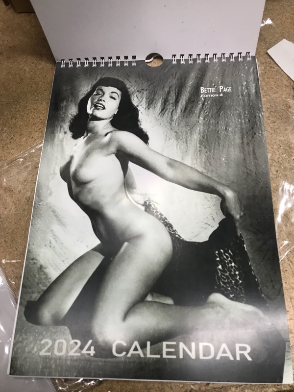 Photo 2 of Bettie Page Edition 4 Wall Calendar NEW 2024 Pin Up Glam Sexy Girl Retro Vintage A4 8"x12"