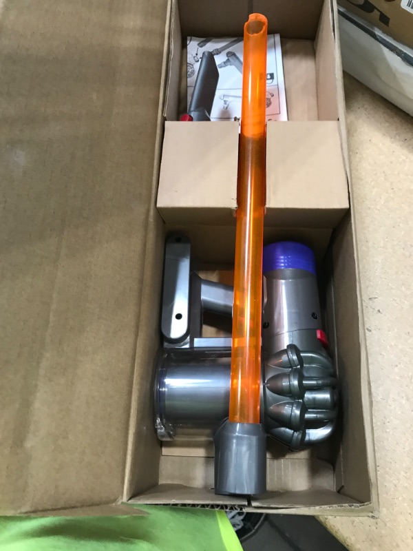 Photo 2 of Casdon 68702 Dyson Cordless Vacuum Interactive Toy for Children Aged 3+, Purple and Orange
