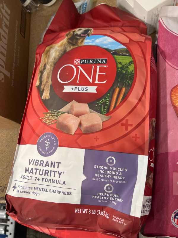 Photo 2 of **BEST BY 03/25**Purina ONE High Protein Dry Senior Dog Food Plus Vibrant Maturity Adult 7 Plus Formula - 8 lb. Bag Dry Food Chicken 8 Pound (Pack of 1)