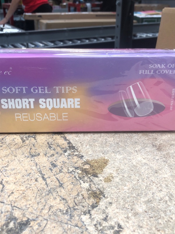 Photo 1 of Gelike Ec  Short Square soft Gel nail tips, 12 sizes, 300 pieces 