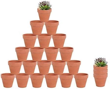 Photo 1 of 24 Pcs - 2.16" Small Mini Clay Pots Terracotta Pot Ceramic Pottery Planter Terra Cotta Flower Pot Succulent Nursery Pots - Great for Window Boxes, Cactus, Plants, Crafts, Wedding Favors