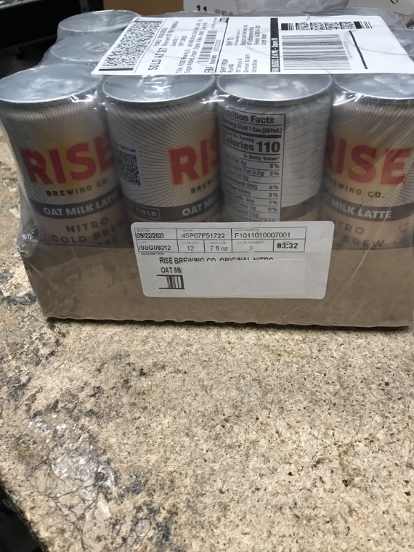 Photo 2 of 
RISE Brewing Co. Oat Milk Nitro Cold Brew Latte, No Sugar Added, Vegan, Organic & Non-GMO, Low Acidity, 7 fl. oz. Cans (12 Pack)
