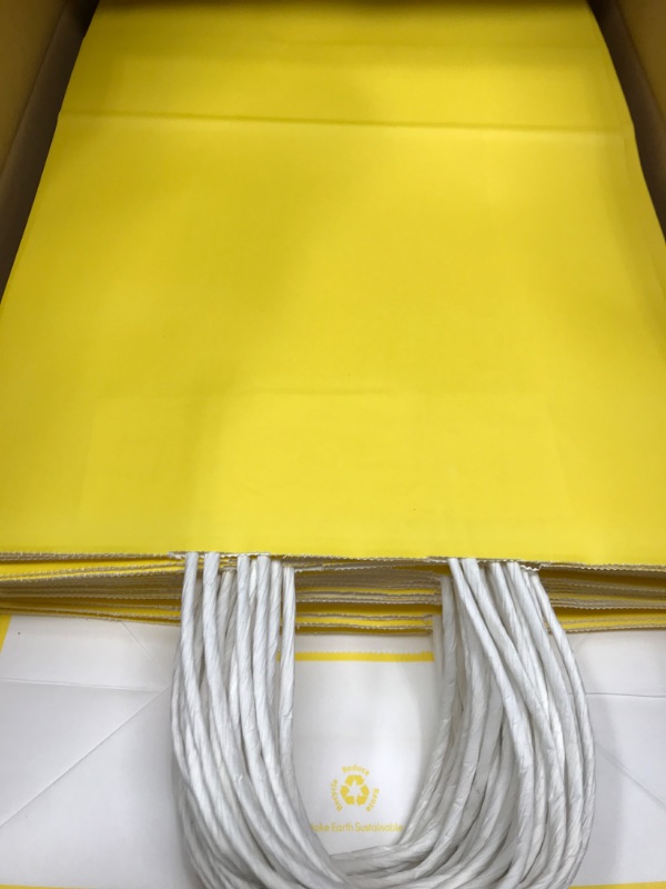 Photo 1 of 100 Med Yellow Kraft Gift Bags 