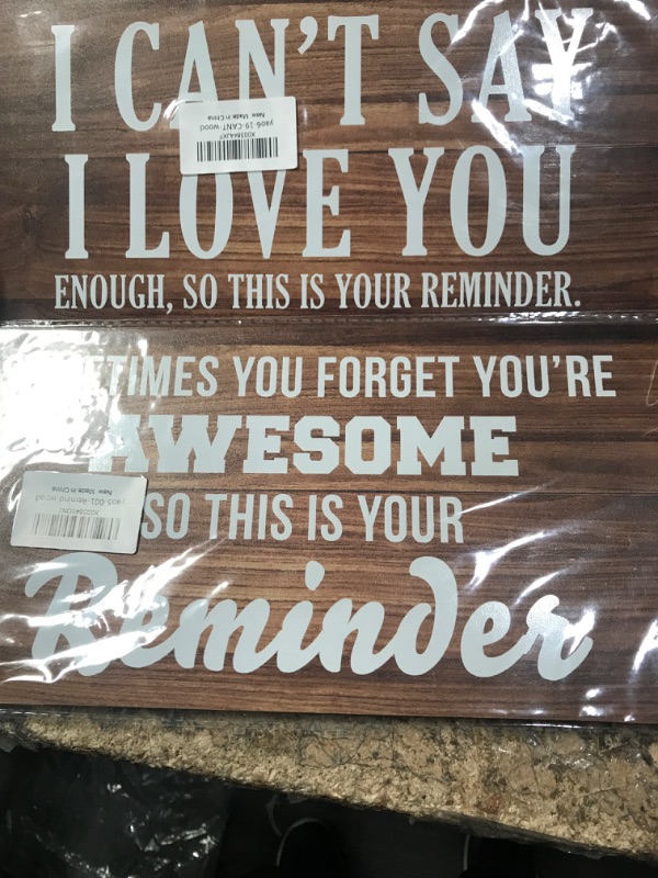 Photo 1 of 2 pack faux wood sign