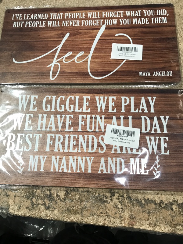 Photo 1 of 2 pack faux wood sign