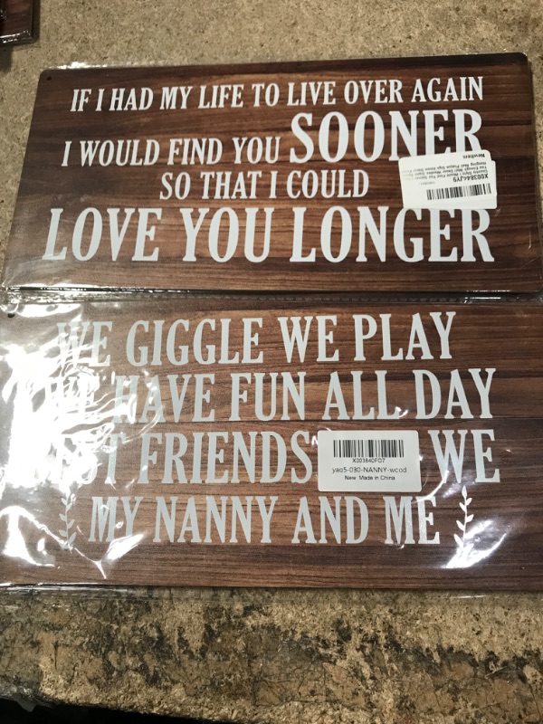 Photo 1 of 2 pack faux wood sign