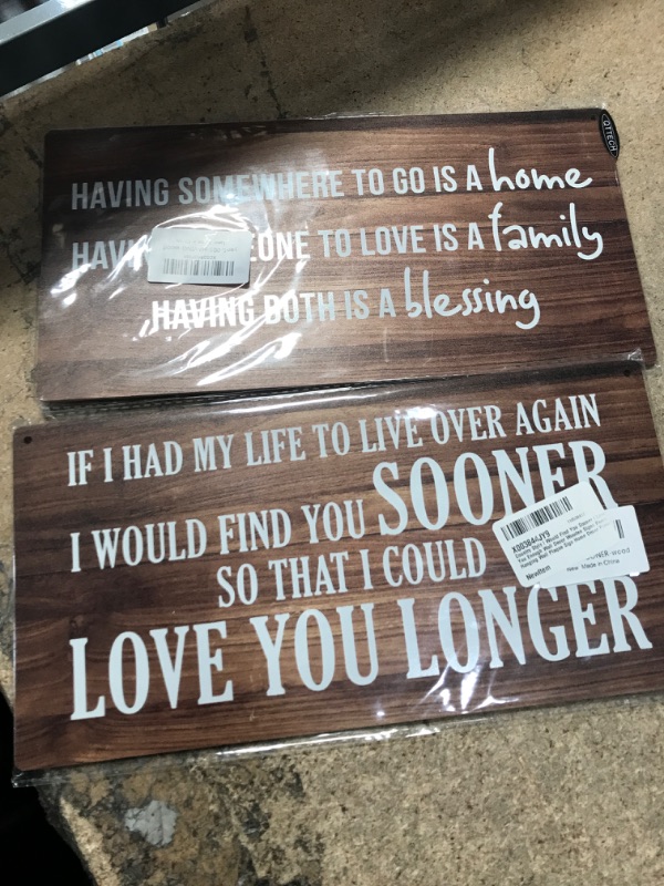 Photo 1 of 2 pack faux wood sign