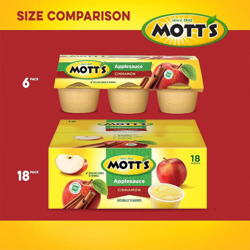 Photo 1 of 
Mott's Applesauce, 4 Ounce Cup, 18 Count