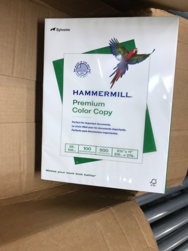 Photo 2 of Hammermill Printer Paper, Premium Color 28 lb Copy Paper, 8.5 x 11 - 1 Ream (500 Sheets) - 100 Bright, Made in the USA, 102467R Letter (8.5x11) 1 Ream | 500 Sheets