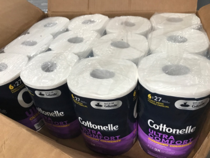 Photo 2 of Cottonelle Ultra Comfort Toilet Paper with Cushiony CleaningRipples Texture, 24 Family Mega Rolls (24 Family Mega Rolls = 108 regular rolls) (4 Packs of 6 Rolls) 325 Sheets per Roll