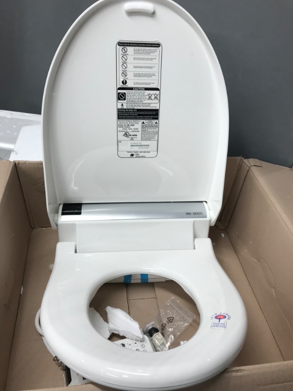 Photo 3 of **USED/FOR PARTS ONLY**
Bio Bidet Bliss BB2000 Elongated White Smart Toilet Seat, Premier Class, Unlimited Warm Water, Vortex Wash, Bidet Seat w /Remote Control Elongated Wireless Remote