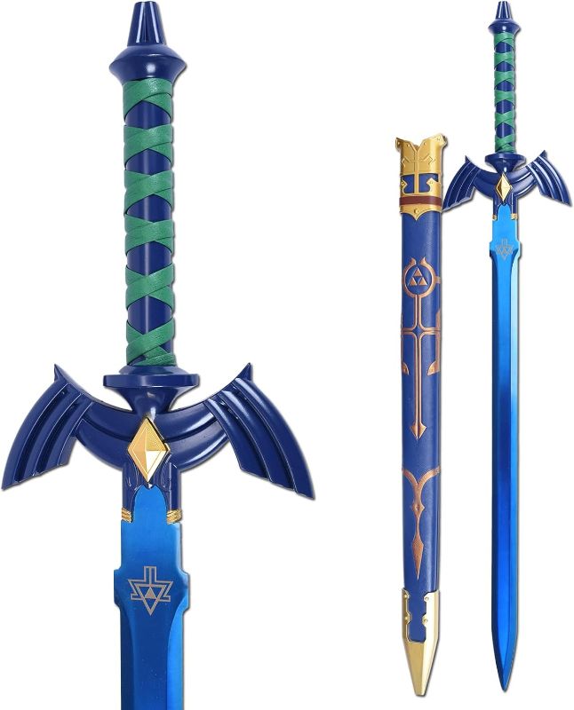 Photo 1 of [READ NOTES]
ziqing Japanese Anime Cosplay Legend of Zelda Link Sword?Master Sword with Sheath Blue Blade?Metallic Stainless Steel?43inch
