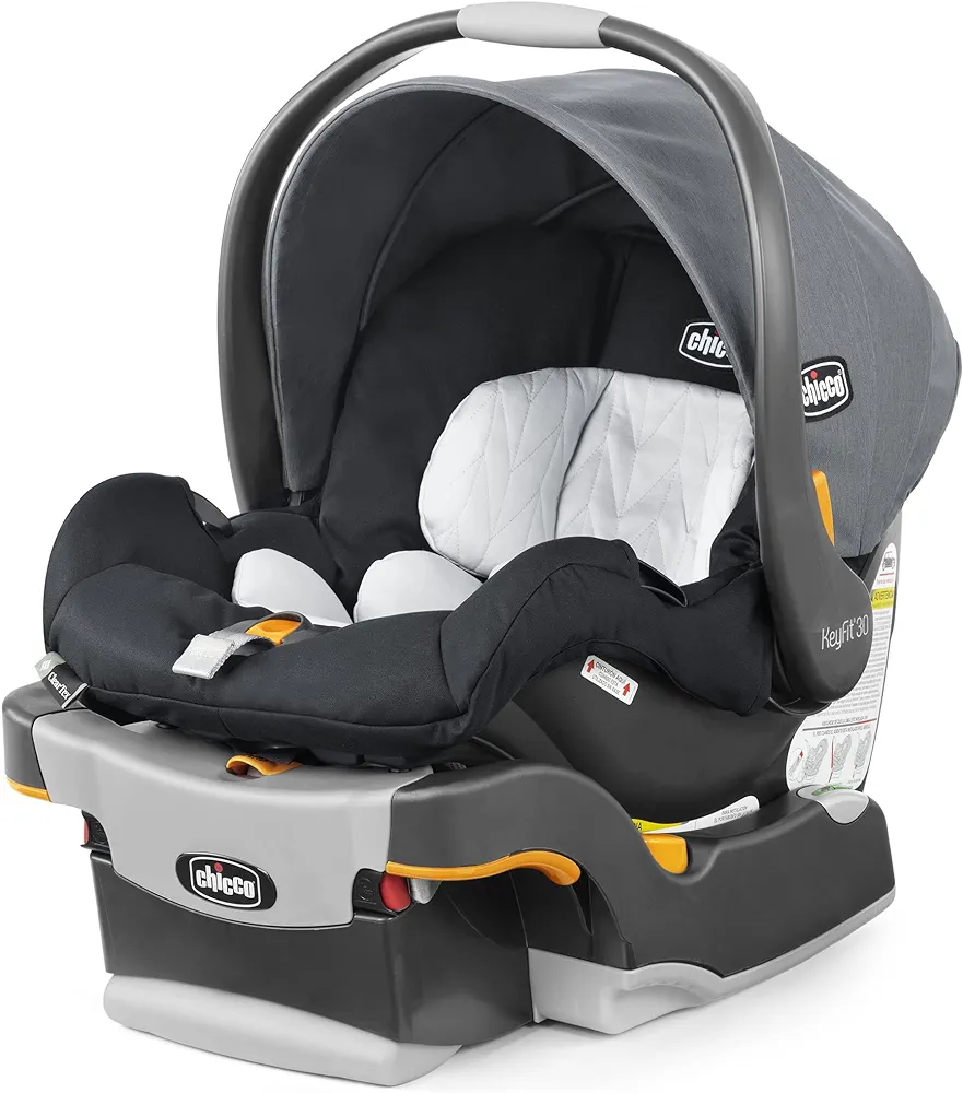 Photo 1 of Chicco KeyFit 30 ClearTex Infant Car Seat and Base, Rear-Facing Seat for Infants 4-30 lbs., Includes Infant Head and Body Support, Compatible with Chicco Strollers, Baby Travel Gear | Pewter/Grey 