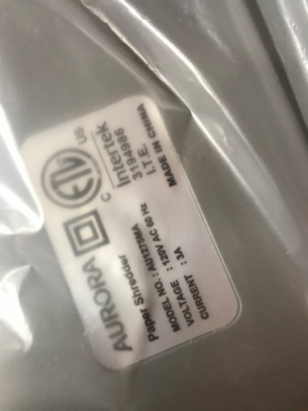 Photo 1 of Aurora AU1275MA Professional Grade 12-Sheet Micro-Cut Paper and CD & SL16 Professional Grade Synthetic Shredder Oil, 16 Oz Flip-Top Leak Proof Bottle , Synthetic Shredder Oil 16 oz. 12-Sheet Micro-cut/60-min Run Time Shredder + Oil, 16 Oz