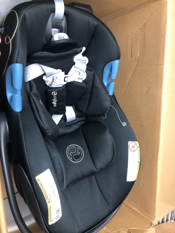 Photo 2 of Cybex Aton G Infant Car Seat with Linear Side-Impact Protection, 11-Position Adjustable Headrest, in-Shell Ventilation, Easy-in Buckle and Secure Safelock Base, Moon Black Car Seat Moon Black