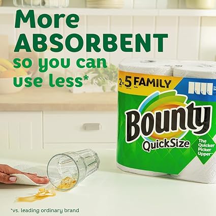 Photo 1 of Bounty Quick-Size Paper Towels, White 8 ROLLS , 2 PACK 