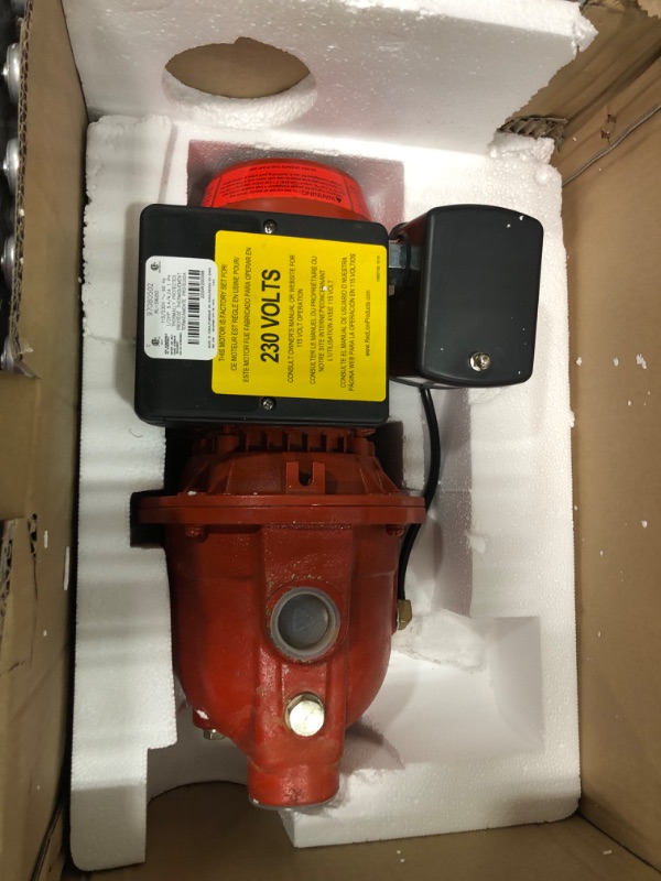 Photo 2 of **SEE NOTES**
Red Lion RL-SWJ50 1/2 HP, 12.6 GPM Dual Voltage (115/230 Volts) Cast Iron Shallow Well Jet Pump, Red, 97080502