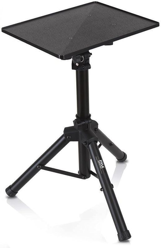 Photo 1 of PYLE-PRO Universal Projector Stand -Height & Angle Adjustable Tripod Stand-Hold Laptops, Computers, DJ Equipment & Projectors-Heavy Duty-Perfect for Stage, Studio, & Office Events-Extends 28'' to 46"
