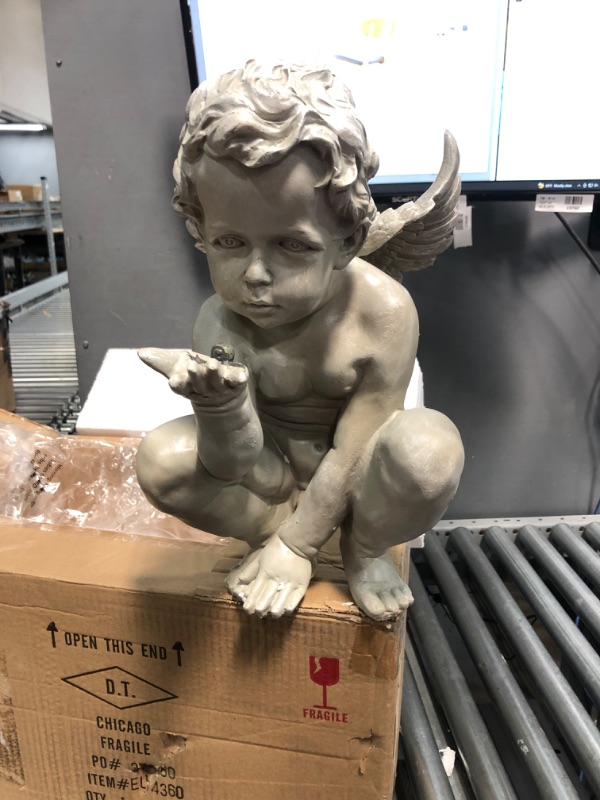 Photo 2 of * see images for damage *
Design Toscano Life's Mysteries Cherub Garden Statue, 15 Inch, Polyresin, Antique Stone Antique Stone 15 Inch