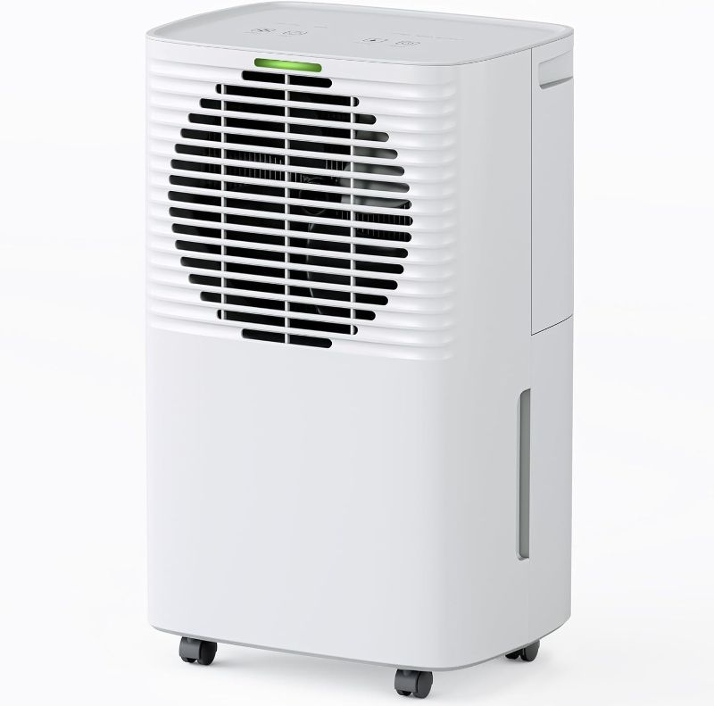 Photo 2 of Hansabenne 30-Pints Dehumidifier for Basements - 2000 Sq. Ft. Dehumidifier with Auto or Manual Drainage - Compact Dehumidifier with Intelligent Humidity Control | Auto Defrost | Dry Clothes for Home Basements Bedroom Bathroom
