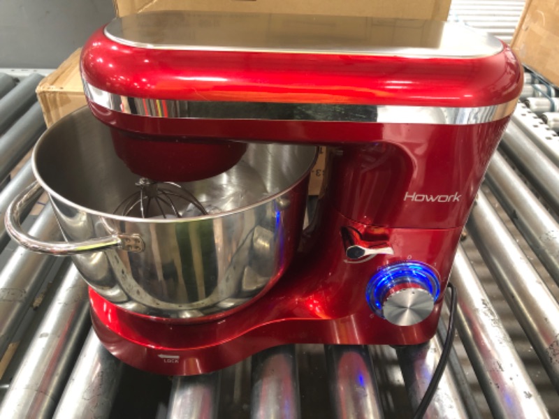 Photo 2 of **USED/DIRTY**
HOWORK Stand Mixer, 660W Electric Kitchen Food Mixer with 655 qt Stainless Steel Bowl, 6-Speed Control Dough Mixer with Dough Hook, Whisk, Beater 655