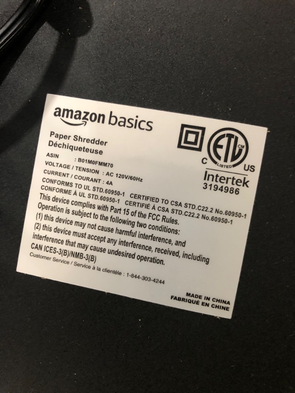 Photo 4 of Amazon Basics 15-Sheet Cross-Cut Paper, CD Credit Card Office Shredder 15 Sheet - original model Shredder