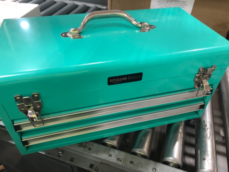 Photo 3 of Amazon Basics 2-Drawer Steel Organization Chest - Turquoise Powder Coated Finish