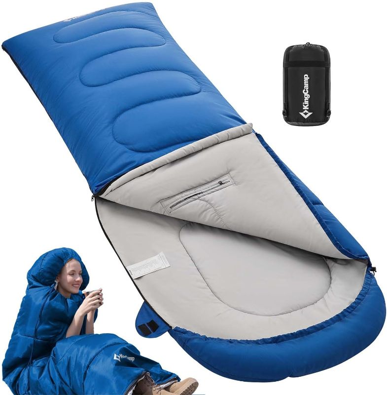 Photo 1 of Green KingCamp Sleeping Bags for Adults, Wearable Sleeping Bags for Camping Backpacking, 87 * 30 Big and Tall, Lightweight, Ripstop, Waterproof Outdoor Gears
