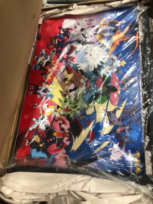 Photo 3 of **DAMAGED**Trends International Wall Poster Pokémon Mega Evolutions, 22.375 x 34 22.375" x 34" Black Framed Version